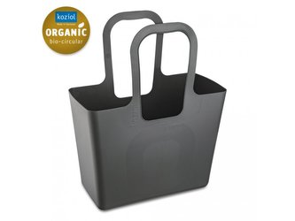 TASCHE XL plážová taška, zásobník, stojan na časopisy a noviny a na hračky Šedá Organic KOZIOL
