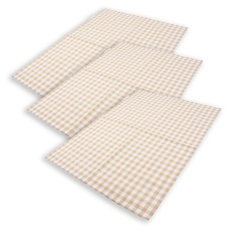 HOME ELEMENTS Sada 3 utěrek 50*70 cm, Béžové káro