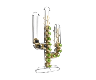 Stojánek na kávové kapsle Kaktus stříbrný Present Time