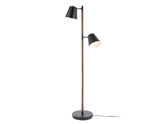 Stojací lampa se 2 žárovky Rubi černá,tmavě hnědá Leitmotiv