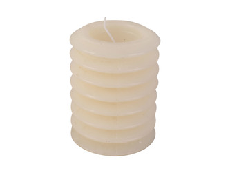 Svíčka Layered Circles M 10 cm pískově slonová kost Present Time
