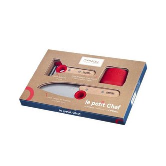 Dětský kuchařský set na krájení holčičí červený Le Petit Chef Opinel