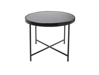 Velký kulatý černý stolek se skleněnou deskou Smooth 60cm Leitmotiv