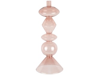 Svícen Totem sklo XL růžový Present Time