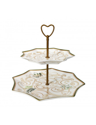 Vánoční servírovací tác/ etažer, patrový ve tvaru hvězdy Filo D´Oro BRANDANI