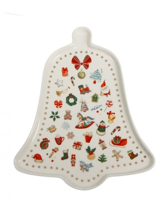 Vánoční tác ve tvaru zvonu 21 cm CHICCHI E BALOCCHI BRANDANI