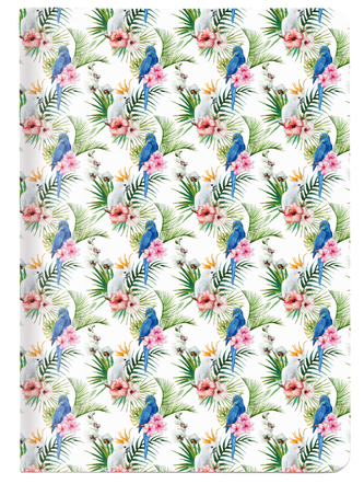 Notýsek/Zápisník A6 bílo modrý papoušci CEDON