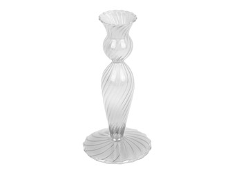 Skleněný svícen Swirl čirý 17 cm Present Time