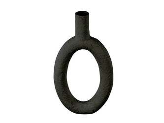 Váza oválná ve tvaru prstenu Ring Oval High černá Present Time