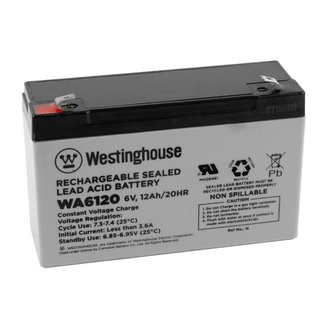 Olověný akumulátor 6V, 12Ah, 2x faston 6,3mm, 95x50x151 mm