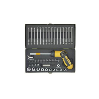 Sada bitů a hlavic s ráčnovým šroubovákem 1/4"