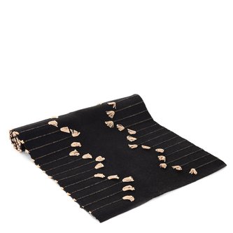 Běhoun na stůl | JONNIE | černý s bílou nití | 35x150cm | Homla