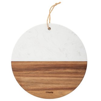 Prkénko | MARBLE | dekorativní bílá | 25 cm | Homla
