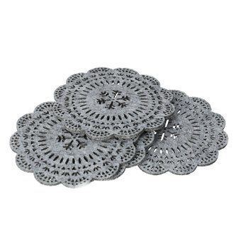 Vánoční podtácek pod hrnek | LEIS | šedá cena za 4 ks | 12 cm | XM22 Homla