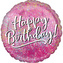 Foliový balonek Happy Birthday růžový - splash 45 cm