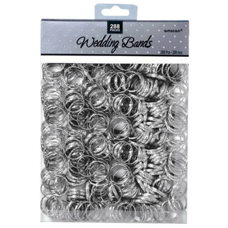 plastový stříbrný prstýnek - 288 ks