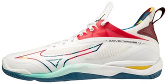 Mizuno WAVE MIRAGE 4 / White/High Visibility/Moroccan Blue Velikost boty: 47.0/12.0