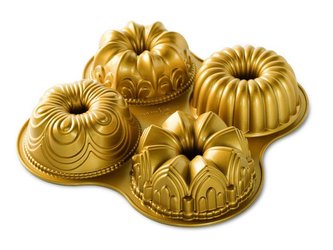 Forma na minibábovky mix zlatá Nordic Ware