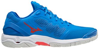 Mizuno WAVE STEALTH V / FRENCH BLUE / WHITE / IGNITION RED / Velikost boty: 46.5/11.5