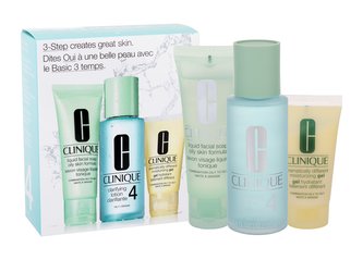 Clinique 3-Step Skin Care 4 čisticí voda Clarifying Lotion 4 100 ml + čisticí mýdlo Liquid Facial Soap 50 ml + hydratační emulze DDMgel 30 ml