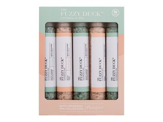 Baylis & Harding The Fuzzy Duck sůl do koupele The Fuzzy Duck Cotswold Spa Calm White Jasmine & Eucalyptus 3 x 65 g + sůl do koupele The Fuzzy Duck Cotswold Spa Indulge Peach Rose 2 x 65 g