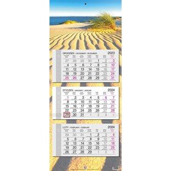 Kalendarz 2024 trójdzielny gł. płaska Bałtyk