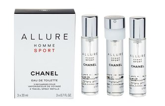 Chanel Allure Homme Sport Toaletní voda 20 ml 3x 20 ml Náplň pro muže