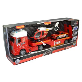 City Service Car - 1:12 Hasičský tahač s vrtulníkem a autem