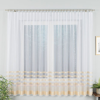 Dekorační dlouhá záclona na žabky BALBINA 180 bílá/zlatá 300x180 cm MyBestHome