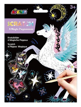 Škrabací obrázky 4 ks Pegas