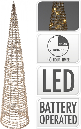 LED jehlan zlatý 60 cm