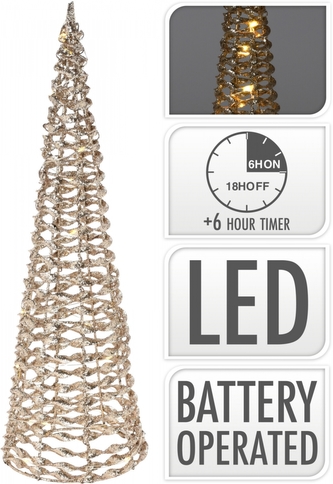 LED jehlan zlatý 40 cm