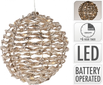 LED koule zlatá 15 cm