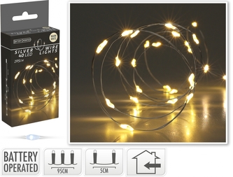 Světelný řetěz 205 cm, 40 mikro LED teplé bílé světlo