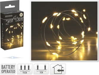Světelný řetěz 105 cm, 20 mikro LED teplé bílé světlo