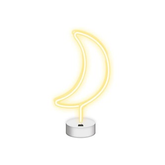 Neolia dekorativní LED neon na stojanu Měsíc bílý