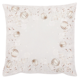 Polštář vánoční s výplní, samet. Vánoční koule na šedém podkladu. 45x45 cm.