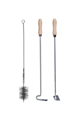 Nářadí set čistící kotlový 3 ks 80 cm (kartáč, háček,