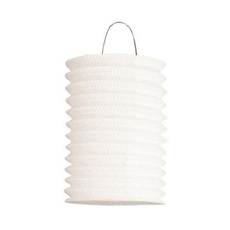 Závěsný lampion válec - bílý 16 cm
