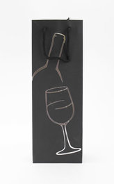 Taška lahev Černá deluxe 1 - stříb.dekor