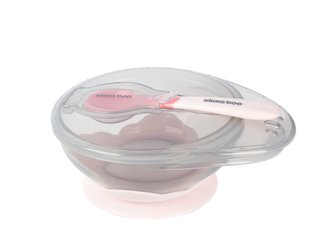 Miska s přísavkou, víčkem a lžičkou Pink