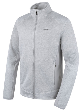 Pánský fleecový svetr na zip Alan M light grey - S
