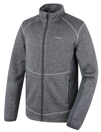 Pánský fleecový svetr na zip Alan M dark grey - M