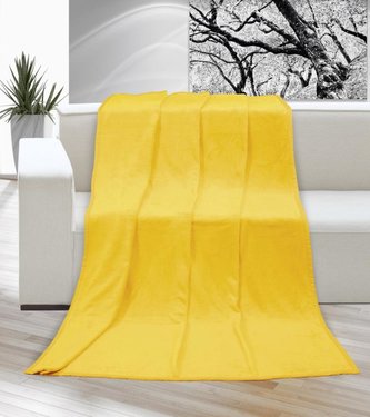 Přikrývka KORALL MICRO 200x230 cm - sytě žlutá