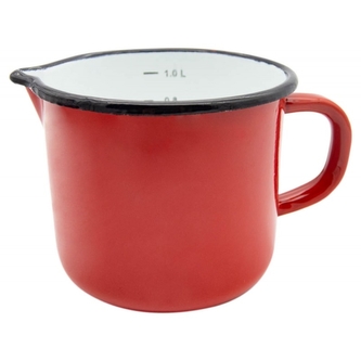 Hrnek smalt  1800ml ¤14cm s výlevkou, odměrka  PIROS, mix barev