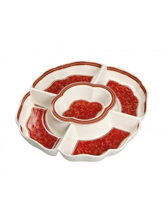 Vánoční servírovací porcelánový tác dělený na 5 částí 30 cm Connubio BRANDANI