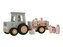 Drewniany traktor z przyczepą Farma