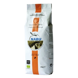 Kaffa Bio zrnková gourmet káva Nabu, italské pražení, 250 g