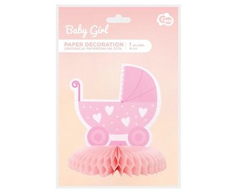 Dekoracja papierowa na stół - wózek 16cm