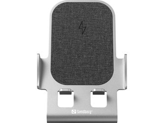 Sandberg bezdrátová nabíječka Qi, stojánek, Wireless Charger Stand 15W Alu